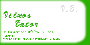 vilmos bator business card